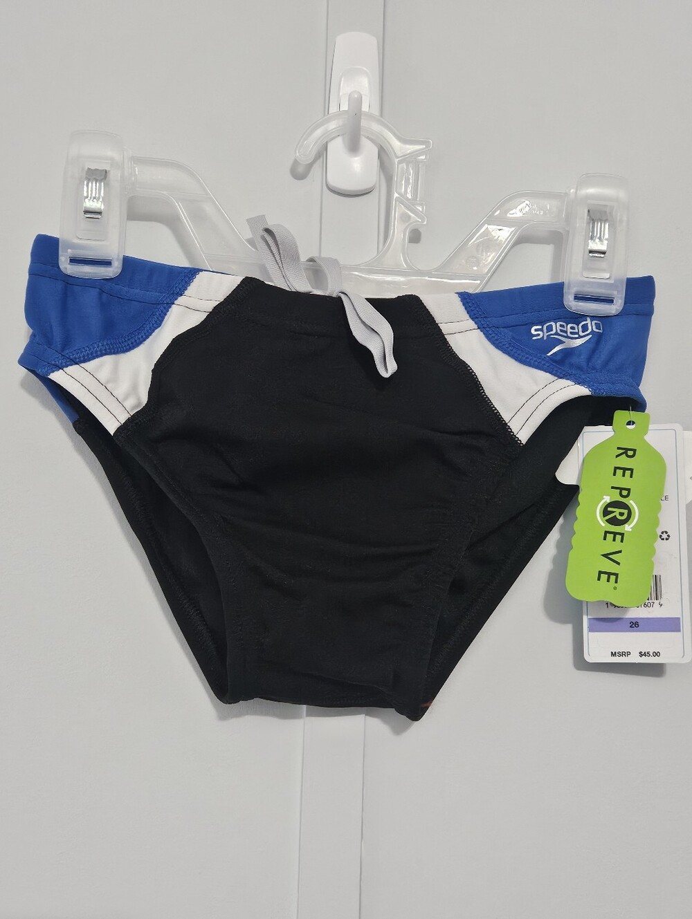 Speedo Eco Endurance Size 26 Boys Mens Swim Trunks with Elastic Drawstring Waist